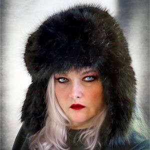 Elegant Black Faux Fur Women's Trapper or Ushanka Hat